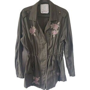 Angel Kiss Womens Military Jacket Utility Olive Green Gorpcore 1X...